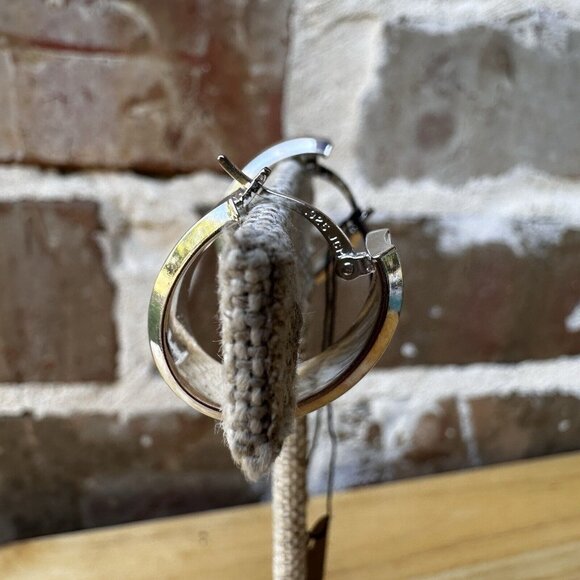 VTG Classic Hoop Earrings 0.75" Leverback Made In DR 925 Sterling‎ 4.4g NWT - Picture 8 of 8